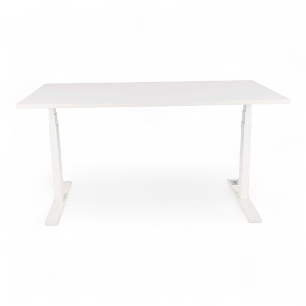 Elektrisk hev/senk skrivebord Linak med ny hvit laminat bordplate 160x80