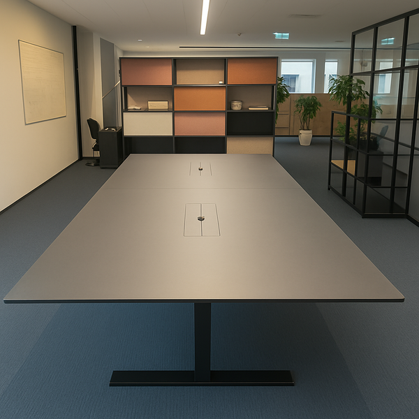 Møteromsbord 320x120 helsort med kabelluke